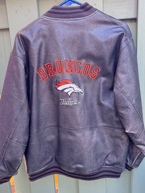 NFL Jackets & Blazers - Denver Broncos Womens XL 16/18 NFL Faux Leather Bomber Jacket Embroidered